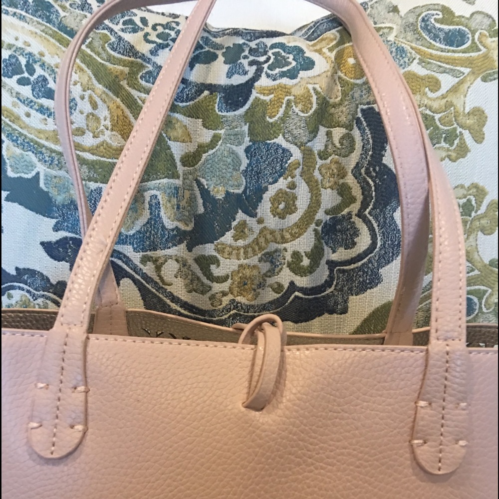 NWOT Vegan Leather Pink Cutout Tote Bag - Picture 7 of 8